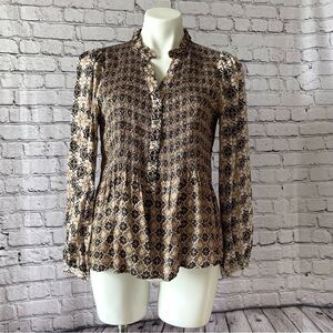 Odd Molly blouse printed satin size Small 6